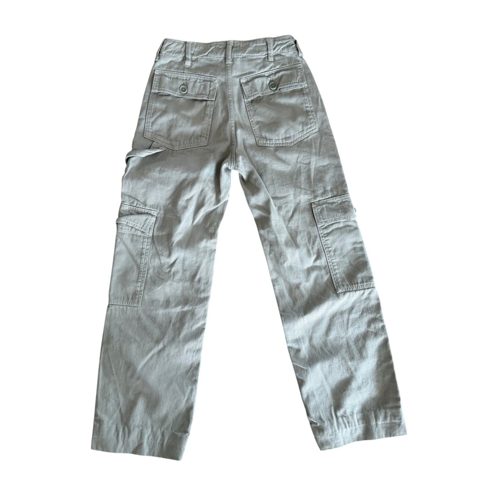 Reformation Jeans Sage Green Carpenter Cargo Pants High Rise Straight Women's 23 - Picture 2 of 8